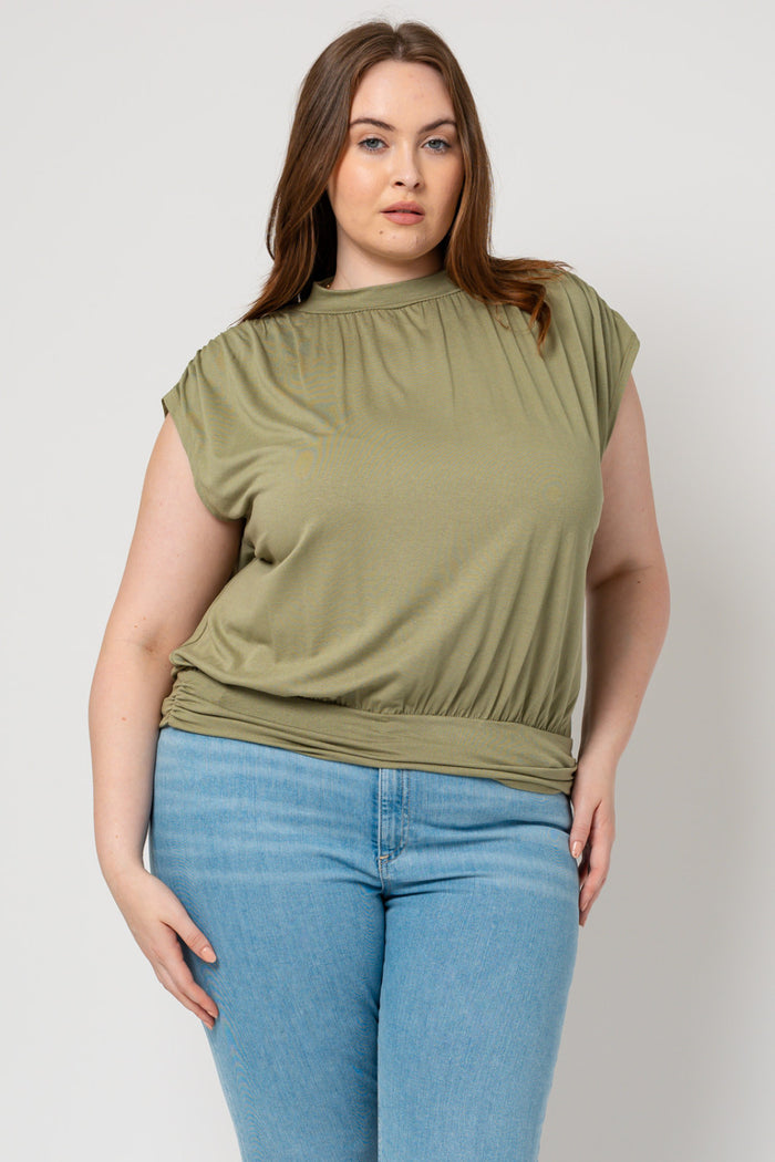 Olive Banded Blouse