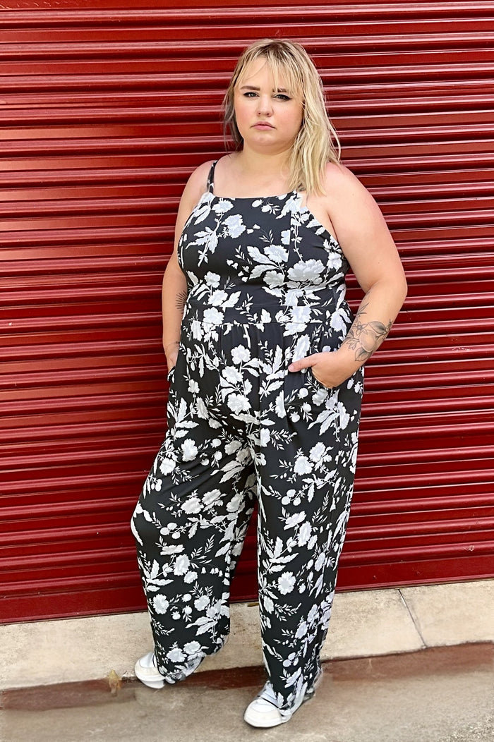 Light Grey Floral Romper