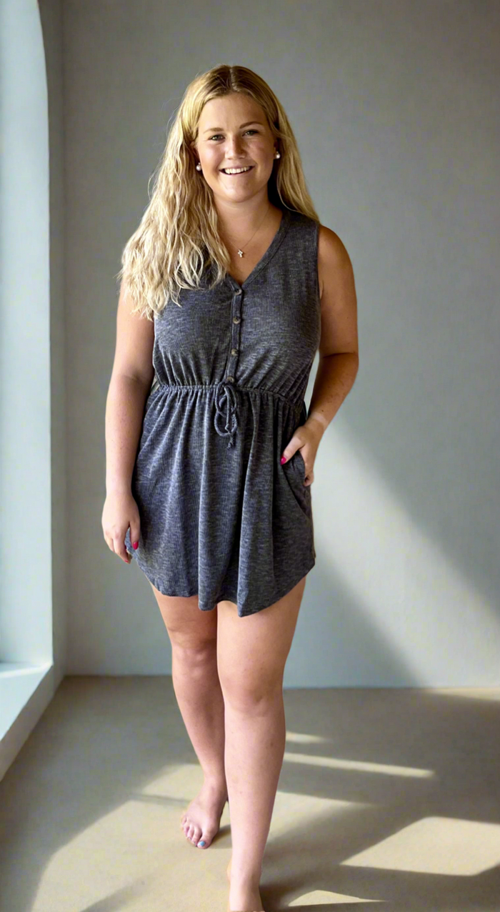 Button Down Tie Dress