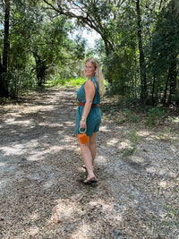 Teal Tie Romper