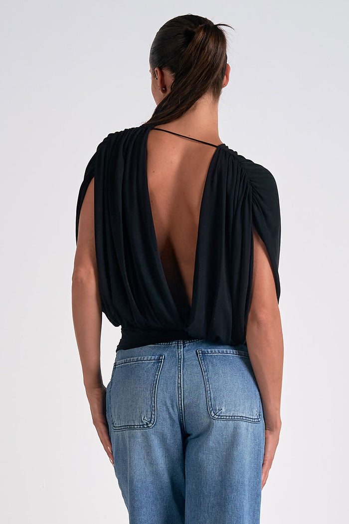 Draped Open Back Top