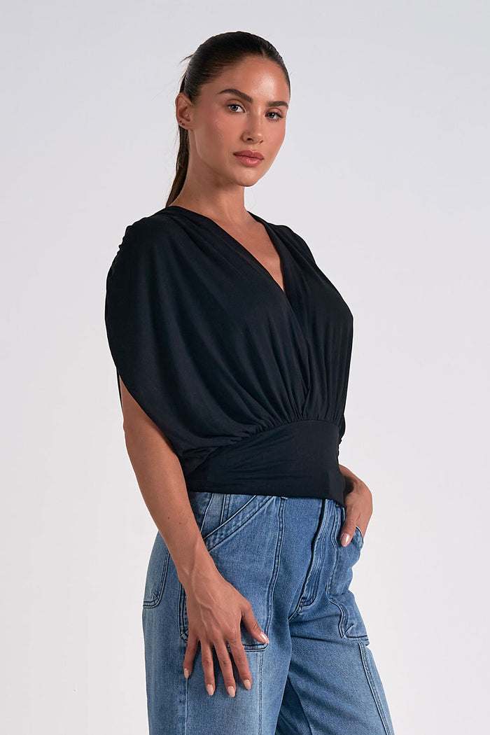 Draped Open Back Top