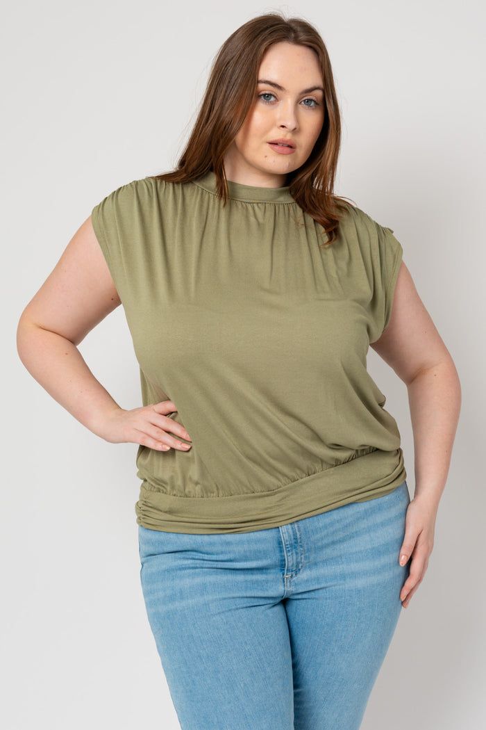 Olive Banded Blouse