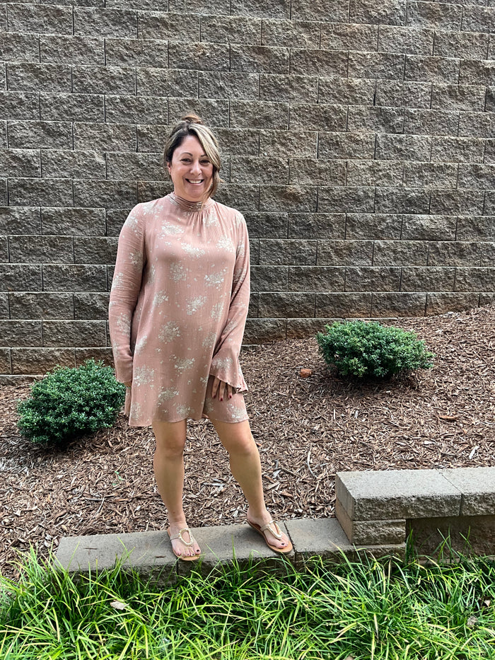 Belle Pink Bell Sleeve Dress