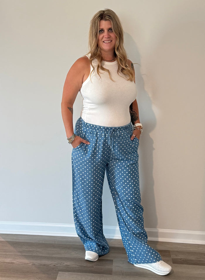Draw String Polka Dot Pants