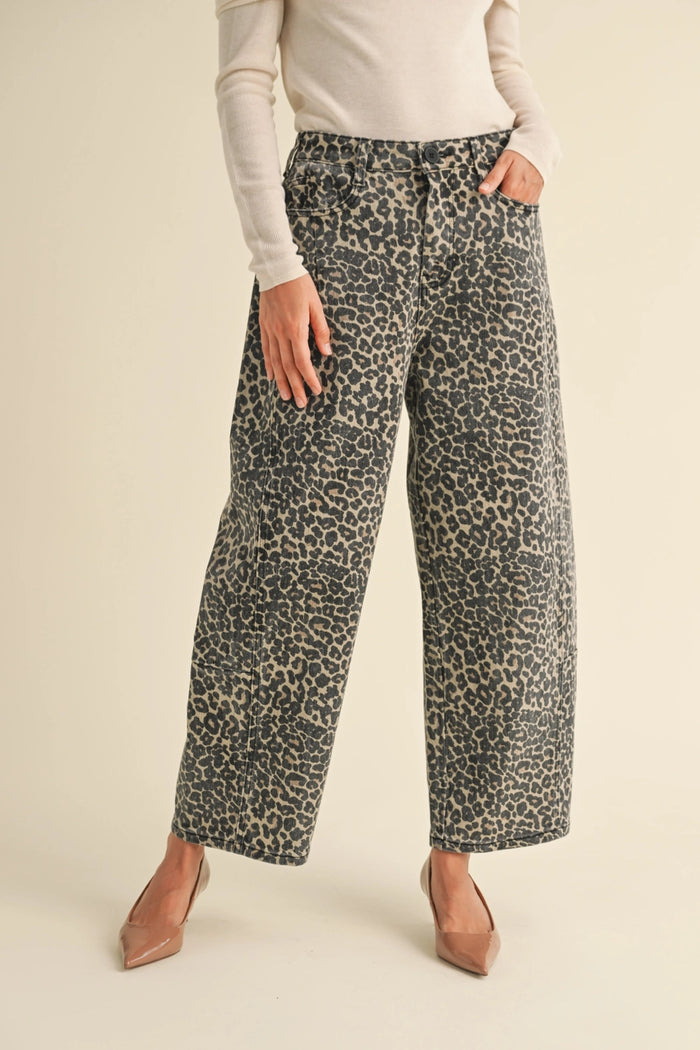 Leopard Barrel Pant