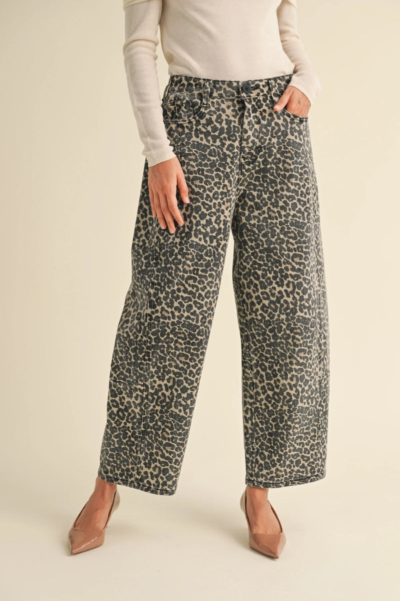 Leopard Barrel Pant